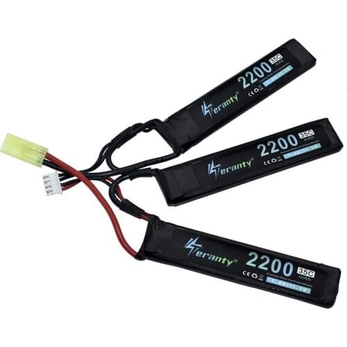 3-in-1) Long : 128mm 3S Water Gun Lipo Battery 11.1V 2200mAh 35C 452096 For Mini Airsoft BB Air Pistol Electric Toys RC Parts