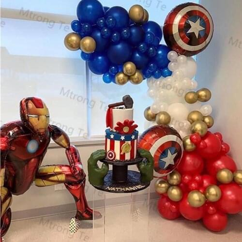 1Set Big 3D Spider Iron Man Foil Balloons Avenger Superhero Globos Childrens Happy Birthday Party Decoration Supplies Kids Toy