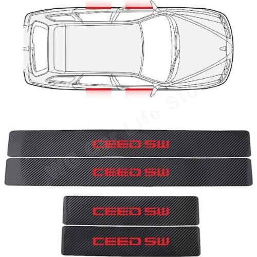 Car Stickers For Kia Ceed Sw Accessories Auto Welcome Pedal Protector Decal Carbon Fiber Vehicle Supplies 4Pcs