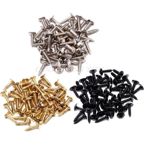 50Pcs Chrome/Black/Gold Guitar Pickguard Mounting Screws 3*12mm For ST/TL LP/SG Electric Guitar Bass Drop Shipping
