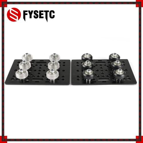 Aluminium V-Slot Gantry Plate 20 - 80mm With 6pcs Black/Transparent V-Slot Solid V Wheel Kit For Openbuilds CNC Machine Parts