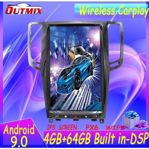 Android 9.0 64GB Tesla Style Car Radio GPS Navigation For Infiniti G37 G35 G25 G37S 2007-2013 Auto Multimedia Player Head Unit