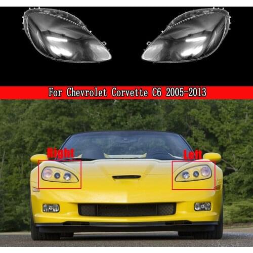 Car Front Headlight Lens Cover Lampshade Glass Lampcover Caps Headlamp Shell For Chevrolet Corvette C6 2005 ~ 2013
