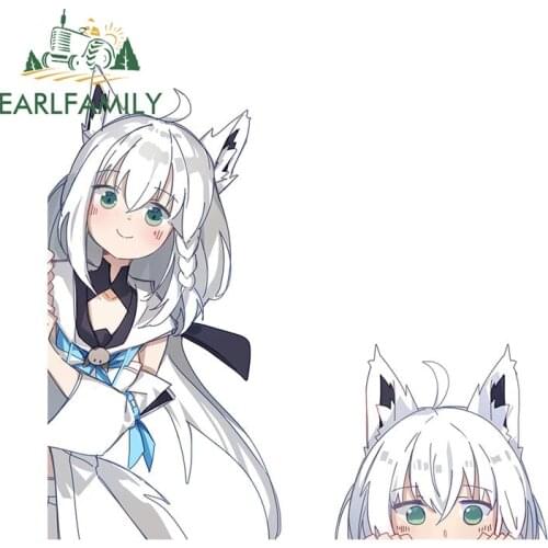 EARLFAMILY 13cm for Fubuki Hololive Car Stickers Anime Creative Decals Scratch-Proof Vehicle Surfboard Decor Car Label