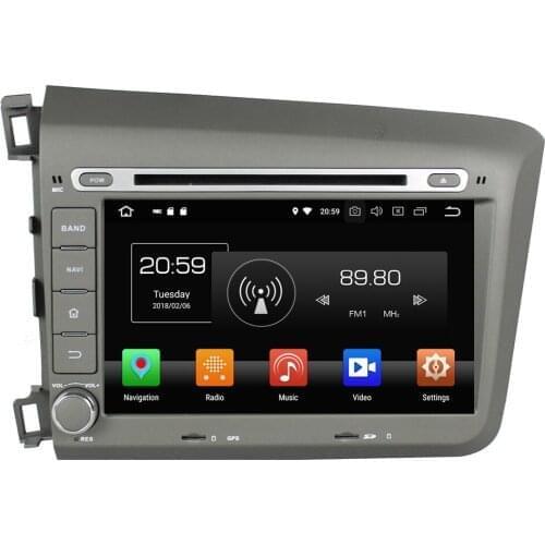 8" 2 Din Android 10.0 Multimedia Player For Honda CIVIC 2012-2015 LHD Car Stereo Audio 8 Core DSP 4+64G Car DVD Player