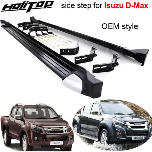 Newest side step nerf bar pedals running board for Isuzu D-Max,oxidized aluminum,supplied by ISO9001 factory, hot sale in China