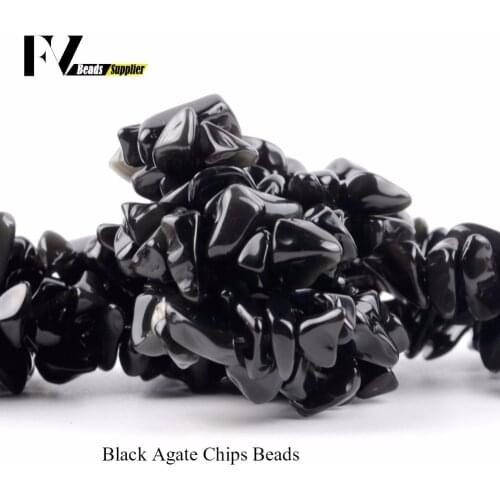 Natural Black Agates Chips Beads for Needlework 5mm-8mm Irregular Gravel Stone Beads Accessories Diy Jewelry Making 15inch