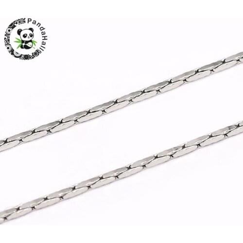 304 Stainless Steel Coreana Chains, Stainless Steel Color, 0.8x0.4mm