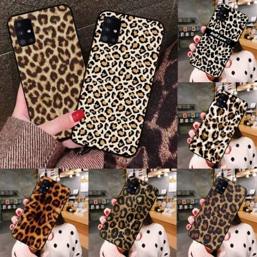 Leopard cheetah skin print Phone Case black For Samsung galaxy S 21 20 10 8 A 51 71 50 21s 70 40 20 20e note 10 plus Ultra 5g fe