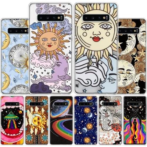 Funny Sun Moon Face Phone Case For Samsung Galaxy A51 A71 A70S A50S A30S A10 A20E A40 A41 A01 A21 A6 A7 A8 A9 Shell Cover