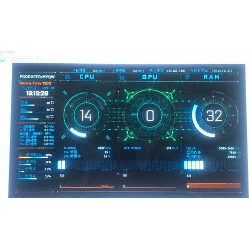 IPS HD 7-inch With Screen Temperature Monitoring Secondary Screen Desktop For Computer Display Case