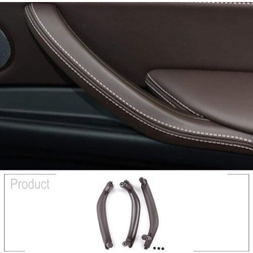 For BMW F15 X5 F16 X6 2004-2018 3pcs Car Left Right Front Inner Door Panel Interior Handle Pull Trim Cover Styling Accessories