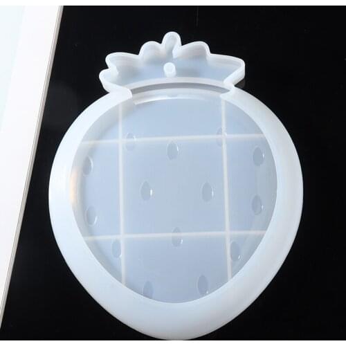Strawberry Shape Tray Mold Jewelry Pendant Tray Dish Plate Casting Mold DIY Resin Epoxy Crafts Silicone Mold Tool