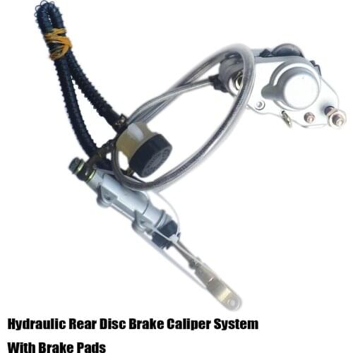 Motorcycle Hydraulic Rear Disc Brake Caliper System With Brake Pads For 150cc 250cc Quad Dirt Bike ATV
