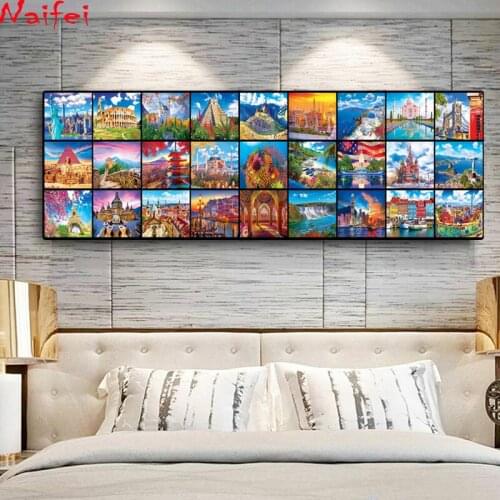 Full Diamond Painting 27 Wonders Of The World 5D Landscape New Arrival Diamond Embroidery Diamond Art Home Decoration
