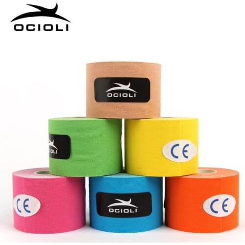 5 pieces 5mx5cm Kinesiology Tape Sports Safety Tape Bandage Strain Injury Support Waterproof Elastic Physio Kinesiotape patch