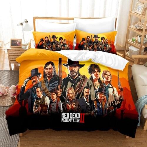 Game Bedding Set Red Dead Redemption 2 3d Print Bed Linen Quilt Duvet Cover Set Home Textile Queen King Size Kids Room Decor