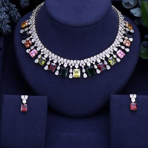 Jankelly Hotsale African 2pc Bridal Jewelry Sets New Fashion Dubai Jewelry Set For Women Wedding Party Accessories Design