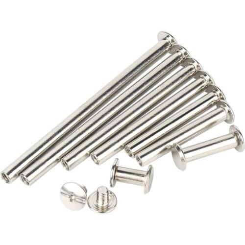 Binding Screws Nail Rivets M5 Nickel Plated Bolts for Photo Album Leather Craft
