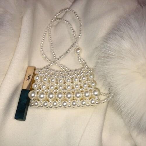 Summer Girl Worn One Shoulder Small Pearl Beads Restoring Ancient Ways Design Manual Fairy Joker Mini Bag