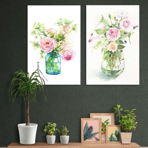 Painting by numbers art paint by number Simple literary fresh bottle in the flower home corridor decorative painting