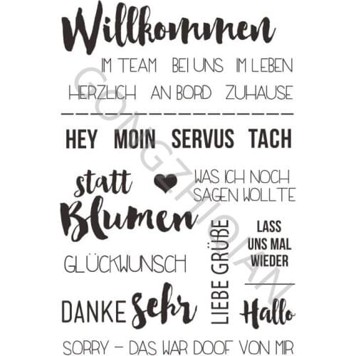 German words Transparent Clear Silicone Stamp/Seal for DIY scrapbooking/photo album Decorative clear stamp sheets A828