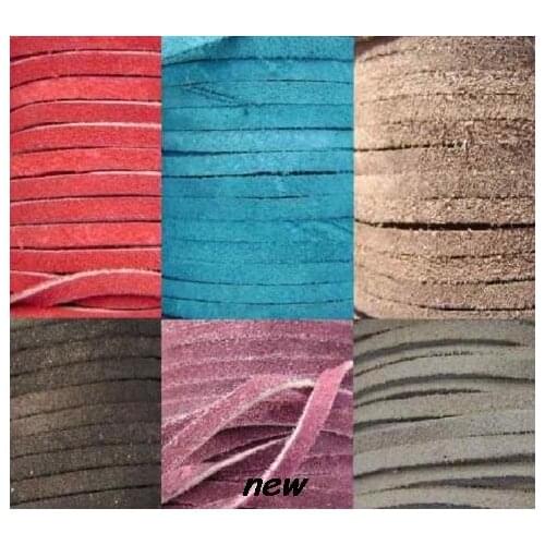 New arrival 100M 3mm x 1 5mm Multicolor brown Flat Faux Suede Korean Velvet Leather Cord DIY string Rope For Bracelet