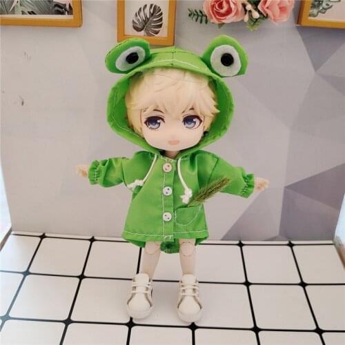 HOUZIWA 1/12 Bjd Doll Clothes OB11 Doll Animal Raincoat