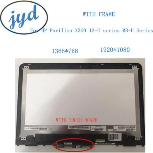 Original 13.3" LCD Touch Screen Assembly For HP Pavilion X360 13-U series M3-U Series 1366 x768 touch GLASS 30pin with frame