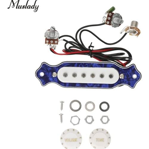 Muslady Electric Guitar Pickup Ready-to-Install Guitar Pickup Set & 6.35mm Jack Volume Tone Adjustment Knobs Guitar Accessories