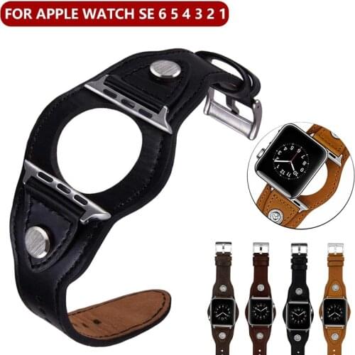 Correa De Cuero Retro Para Apple Watch, Pulsera Retro De Cuero Genuino De 44 Y 40mm, 38 Y 42mm Para Iwatch Series 5/4/3/2