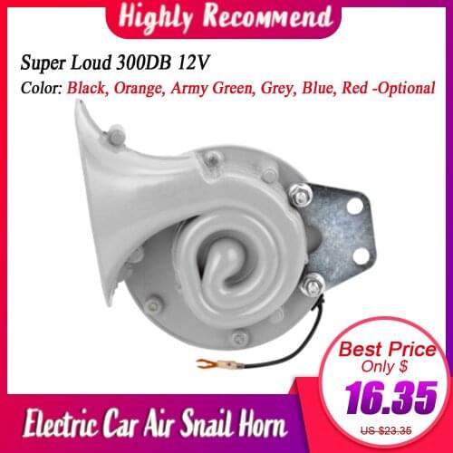Super Loud 300DB 12V Electric Car Air Snail Bull Horn Super Loud Raging Sound For Car Motorcycle Truck Boat Fine Quality