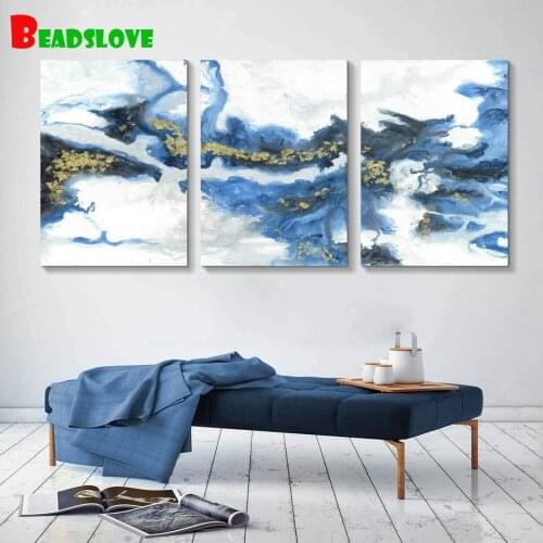 Triptych 5D diy diamond painting Ocean abstract art picture full square sound Diamond Embroidery Mosaic Cross Stitch Rhinestones