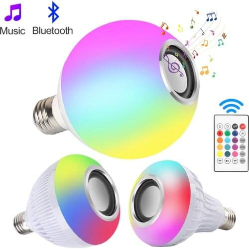 Smart RGB LED Bulb Wireless Bluetooth Speaker Music Playing Spotlight Lamp Led Light for Bar Party Stage Lighting Remote Control
