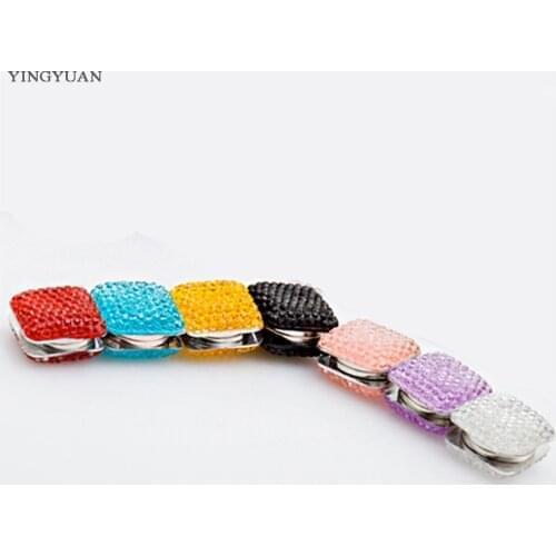 XT31 wholesale fashion headwear scarf magnet brooch Resin Square Sequins hijab clips 12pcs/lot