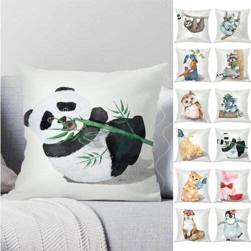 Funny Love Kiss Cute Cat Pillows Cases for Sofa Home Car Cushion Cover cushions Covers Decor Cartoon Linen Pillowcase 45x45cm
