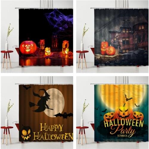 Halloween Shower Curtain Set Bedroom Decoration Bathroom Curtain Set Anti-mold Bathroom Curtains Fabric Curtains