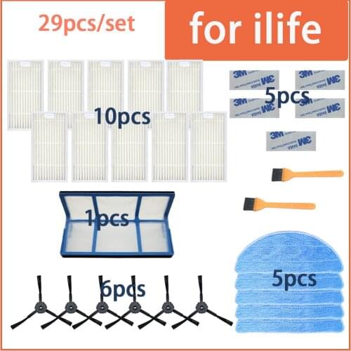 For ilife v5 v5s V3 V3s v5pro V50 V55 x5 v5s pro vacuum robot cleaner Parts side brush Primary dust Filter mop Hepa Filter