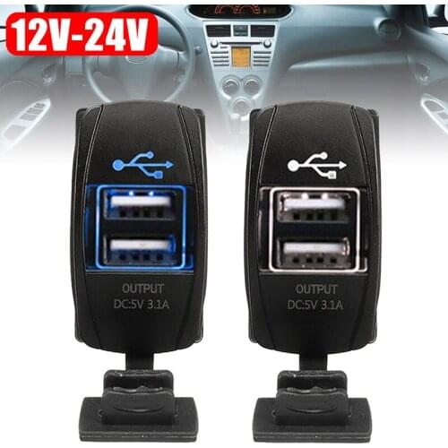 3.1A Dual USB Socket Charger For Samsung Galaxy S10e S10 S9 S8 plus Power Adapter Waterproof 12V-24V For Car Motor Charger