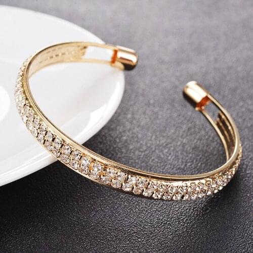 New Fashion Ladys Crystal Heart Bracelet Temperament Rose Gold Bracelet Bride Wedding Exquisite Jewelry Gifts