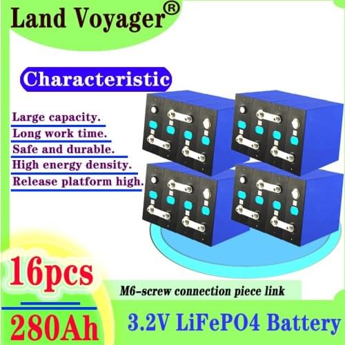 16PCS brand new 3.2v280ah lifepo4 rechargeable battery lithium iron phosphate solar battery 12v 24v 48V 280ah EU duty free USA