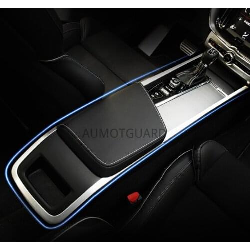 Auto Accessories Stainless Steel Inner Armrest Box Trim Fit For Volvo XC60 2018 Center Control Handrail Box Trim