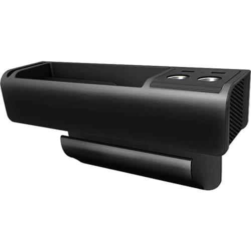 Car Seat Space Filler Organizer Center Console Storage Box PU Leather Multifunctional with Cup Holder, No USB Charging