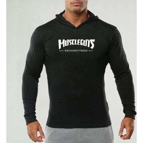 Brand Gym Shirt Sport Hooded T Shirt Men Long Sleeve Running Shirt Men Workout Training Tees Fitness Top Sport T-shirt Rashgard