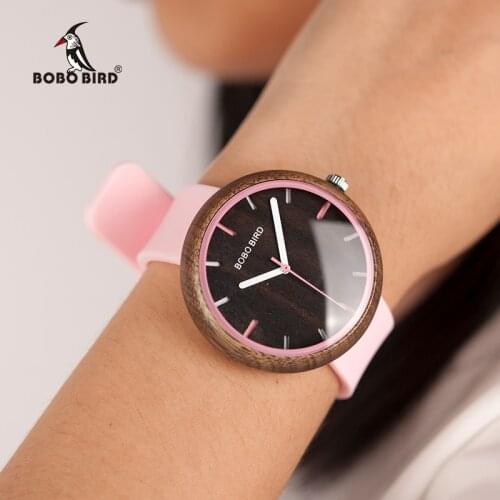 BOBO BIRD Top Brand New Women Watches 2020 Fashion Ladies Watch Silicon Strap Quartz Wristwatch Female Clock Gift Zegarek damski
