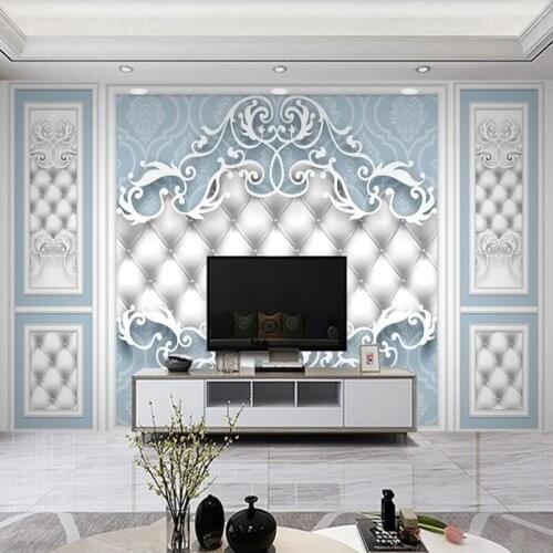 Custom Mural European Style Flower Pattern Soft Package Living Room TV Background Wall Art Decor Painting Wallpaper For Walls 3D