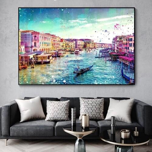 City Classic Famous Landmark Manhattan Bridge Statue Of Liberty Creative Graffiti Art Poster Living Room Decor Canvas Painting