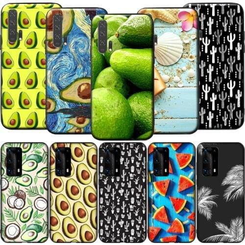 GX241 Summer Avocado watermelon Cactus Silicone Case for Huawei P9 P10 P20 P30 P40 Y6 2018 Y7 Y9 Lite Pro Max Prime Mini