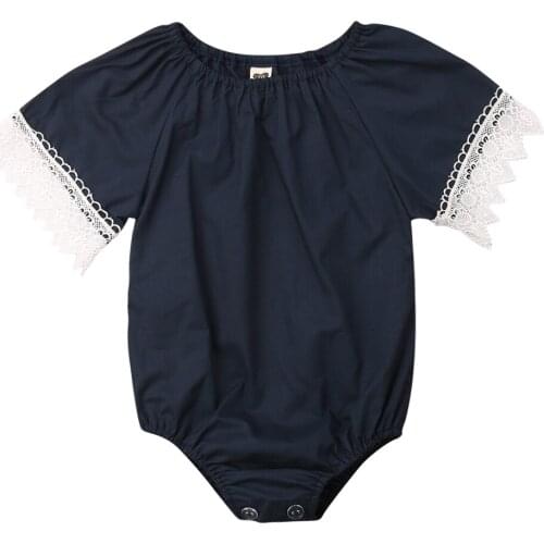 Newborn Infant Baby Girls Lace Short Sleeve Bodysuit Jumpsuit Outfits Clothes Sunsuit Baby Colthes