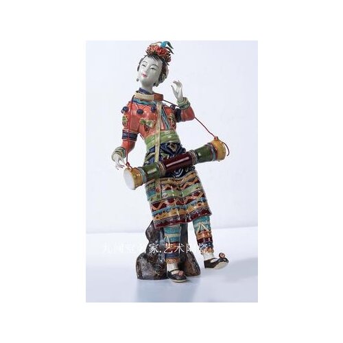 Chinese porcelain girl ornament flying classic beauty Doll Ceramic crafts Chinese style living room club decoration presents